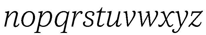 ParcloSerif LightItalic Font LOWERCASE