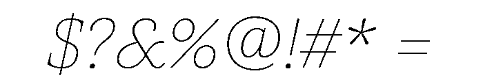 ParcloSerif ThinItalic Font OTHER CHARS