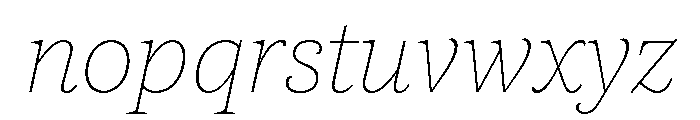 ParcloSerif ThinItalic Font LOWERCASE