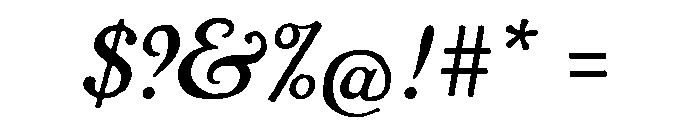 Pabst Oldstyle Regular Italic Font OTHER CHARS