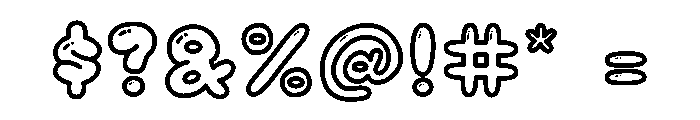 Peachy Soda Outline Shiny Font OTHER CHARS