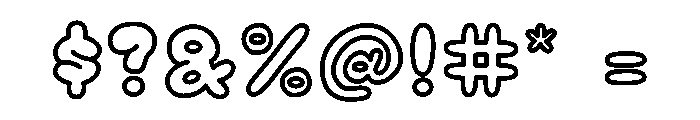 Peachy Soda Outline Font OTHER CHARS