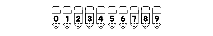 Pencil Outline Font OTHER CHARS