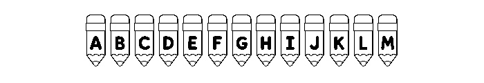 Pencil Outline Font UPPERCASE