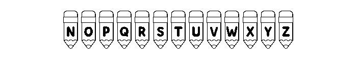 Pencil Outline Font UPPERCASE