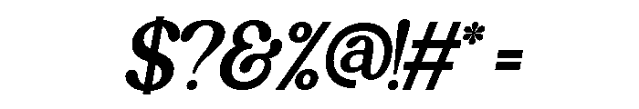 Perfect Mangue Slanted Font OTHER CHARS