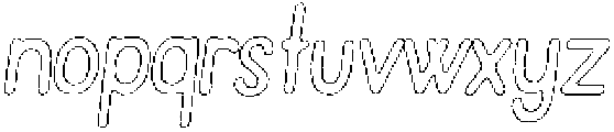 Pelmeni Brush Outline Italic otf (400) Font LOWERCASE