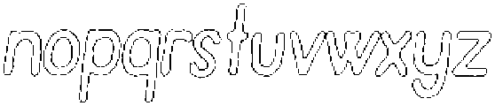 Pelmeni Eroded Outline Italic otf (400) Font LOWERCASE
