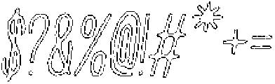 Penjoy Eroded Outline Italic otf (400) Font OTHER CHARS