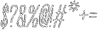 Penjoy Graphite Outline Italic otf (400) Font OTHER CHARS