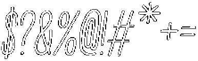 Penjoy Outline Italic otf (400) Font OTHER CHARS