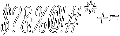 Penjoy Pencil Outline Italic otf (400) Font OTHER CHARS