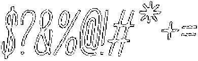 Penjoy Wax Outline Italic otf (400) Font OTHER CHARS