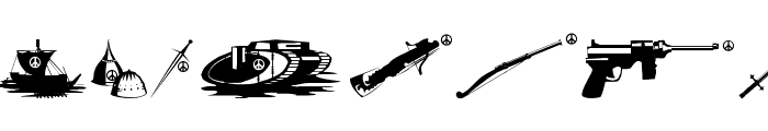 PeaceWeapons Font UPPERCASE