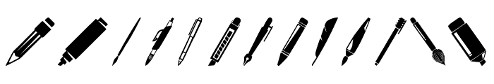 Pen Icons Font UPPERCASE