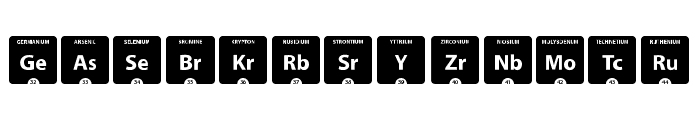 Periodic Table of Elements Font UPPERCASE