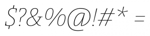 Pensum Pro Thin Italic Font OTHER CHARS