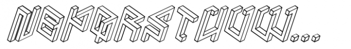 PENROSE Geometric B Outline Italic Font UPPERCASE
