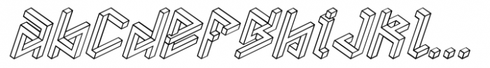PENROSE Geometric B Outline Italic Font LOWERCASE