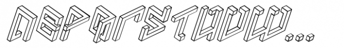 PENROSE Geometric B Outline Italic Font LOWERCASE