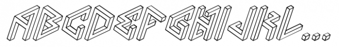 PENROSE Geometric Outline Italic Font UPPERCASE