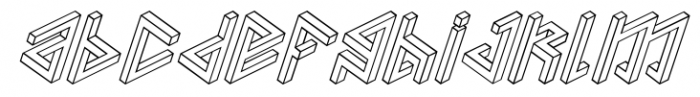 PENROSE Geometric Outline Italic Font LOWERCASE