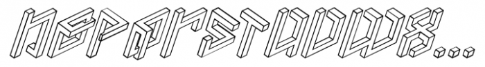 PENROSE Geometric Outline Italic Font LOWERCASE