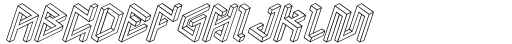 Penrose Geometric B Italic Outline Font UPPERCASE