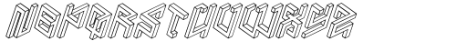 Penrose Geometric B Italic Outline Font UPPERCASE