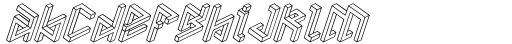 Penrose Geometric B Italic Outline Font LOWERCASE