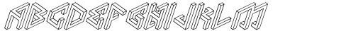 Penrose Geometric Italic Outline Font UPPERCASE