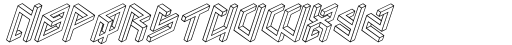 Penrose Geometric Italic Outline Font UPPERCASE