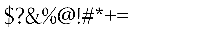 Perfect Roman Regular Font OTHER CHARS