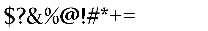 Perfect Roman Semibold Font OTHER CHARS