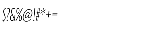 Performa Compressed Thin Italic Font OTHER CHARS