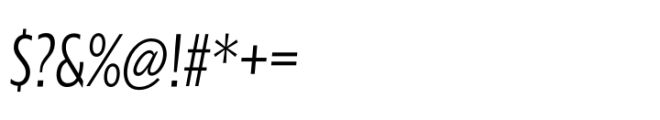 Performa Condensed Extra Light Italic Font OTHER CHARS