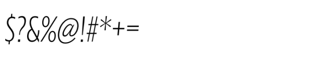 Performa Condensed Thin Italic Font OTHER CHARS