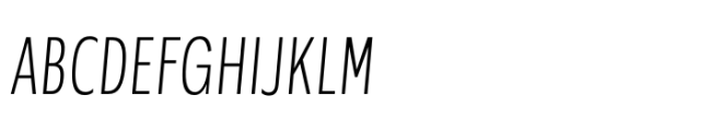 Performa Condensed Thin Italic Font UPPERCASE