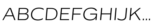 Performa Extended Extra Light Italic Font UPPERCASE