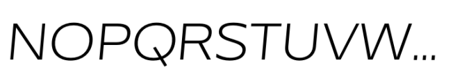 Performa Extended Extra Light Italic Font UPPERCASE
