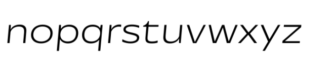 Performa Extended Extra Light Italic Font LOWERCASE