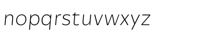Performa Thin Italic Font LOWERCASE