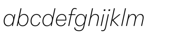 Peridot Latin ExtraLight Italic Font LOWERCASE