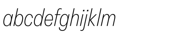 Peridot Latin Narrow ExtraLight Italic Font LOWERCASE