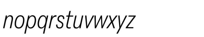 Peridot Latin Narrow Light Italic Font LOWERCASE