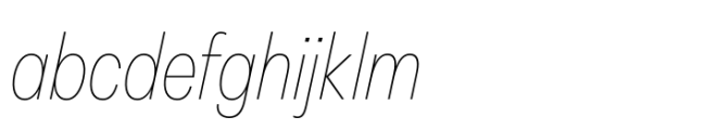 Peridot Latin Narrow Thin Italic Font LOWERCASE