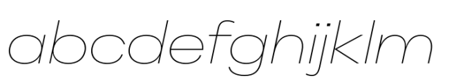 Peridot PE Extended Thin Italic Font LOWERCASE