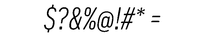 Pennsylvania Sans Condensed Light Italic Font OTHER CHARS