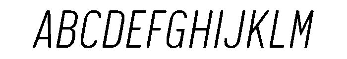 Pennsylvania Sans Condensed Light Italic Font UPPERCASE