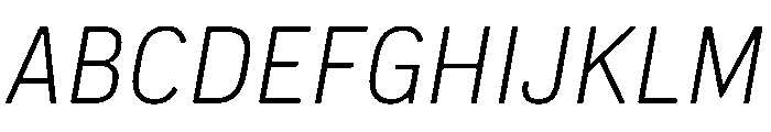 Pennsylvania Sans Light Italic Font UPPERCASE